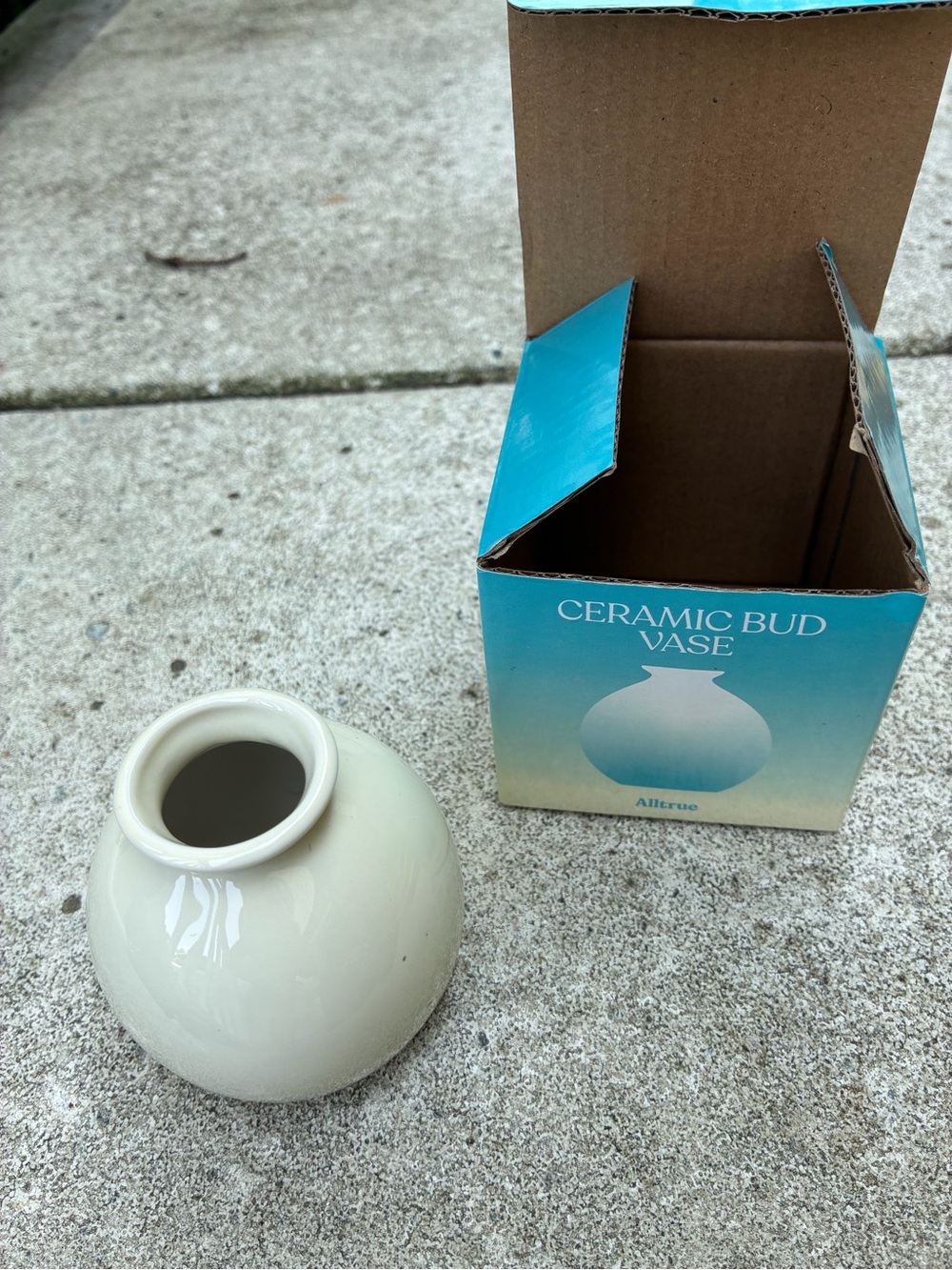 All True Ceramic Bud Vase in Cream